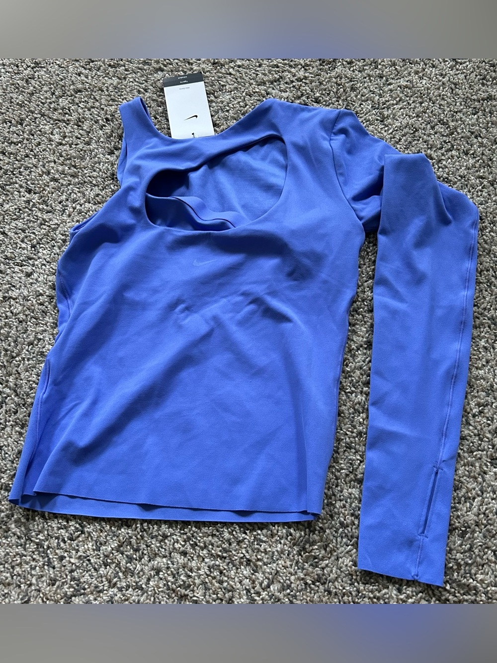 Nike Zenvy Womens Dri-FIT One-Sleeve Top Purple Medium Tight Fit IB8973-570